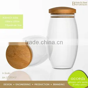Heat Resisitant OEM/ODM Handblown Novelty Borosilicate Glass Canister thumbnail-3