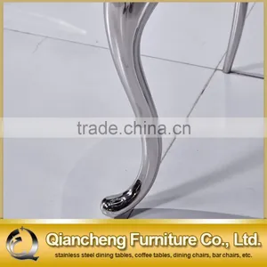 Luxury White Leather Banquet Chair With Mirror Silver Legs thumbnail-3