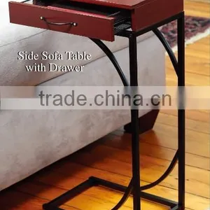 RH-4661 Metal and MDF Wooden End Table or Sofa Side Table With Drawer thumbnail-1