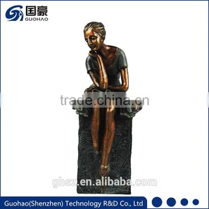 Bronze Dancing Hot Chinese Young Girl Stocking Figurine Sculpture thumbnail-1