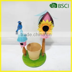 YS14890 Metal Bird House Handicraft for Garden Decoration thumbnail-1