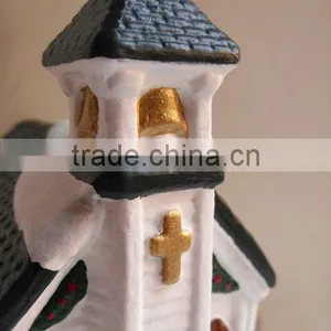 Ceramic Christmas Village, Lighted Church thumbnail-2