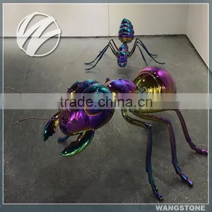 Modern Metal Garden Ti-coated Ant Sculpture For Decorations thumbnail-2