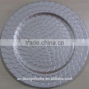 SILVER GLITTER PP PLASTIC CHARGER PLATE thumbnail-1
