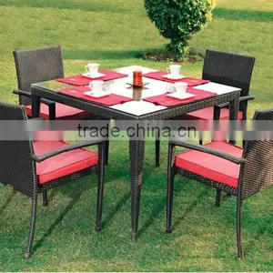 Outdoor PE Rattan Dining Furniture Table With Chairs thumbnail-1
