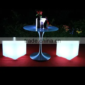 PE Plastic Indoor Furniture Folorful Led Sitting Cube thumbnail-1
