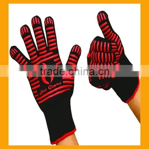 Hot Selling Long Cuff Safe and Non-Slip Textured Grip Silicone Silicone Kitchen Cooking Gloves thumbnail-5