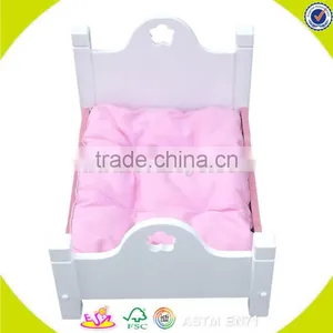 Wholesale Beautiful Toddler Wooden Doll Bed Toy Pink Best Selling Wooden Doll Bed Toy W06E010 thumbnail-6