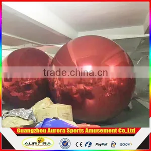 Inflatable Double Layer Inflatable Silver Mirror Ball/stage Display Decoration Ball for Sale thumbnail-1