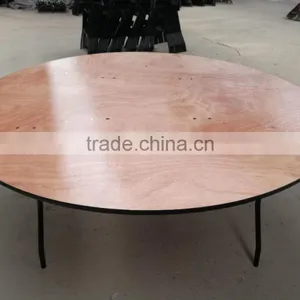 Used Plywood Banquet Round Folding Tables For Sale thumbnail-1