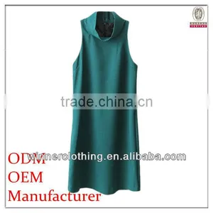 New Design Beautiful Ladies' Loose Fit Sleeveless Neck Design Suzhou Dress thumbnail-1
