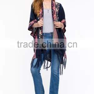 New Style Ladies Fashion Blanket Cape Sweater Wholesale thumbnail-4