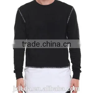 Fields French Terry Fabric Rounded Neck Hem Printed Trim Drop Tee Color Block t Shiet for Men thumbnail-1