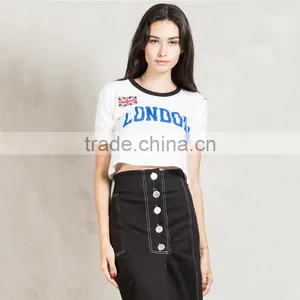 White Cities Crop Ringer T-shirt uk Flag t Shirt thumbnail-1