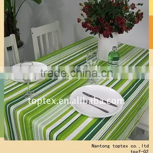 100% Cotton Stripes Fabric Water Proof Table Cloth thumbnail-1