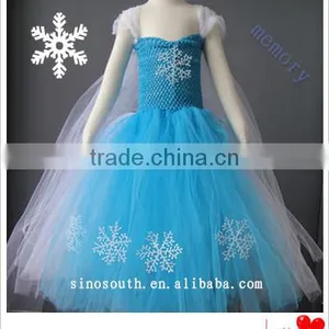 Wholesale Handmade Birthday Girls Frozen Tutu Dress Fabric fo thumbnail-5