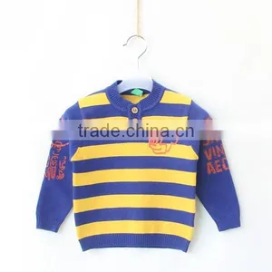 Knitted Striped Sweaters Kids Print Winter Pullover thumbnail-2