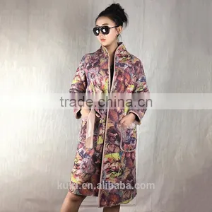2016 New Real Wool Coat, Sheep Shearing Velvet Jacket Real Fur Coat, Woman of a Long Warm Coat Chinese Stand Collar Long Sleeved thumbnail-1