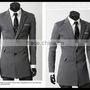 2016 Latest European Style Velvet Trendy Business Long Blazer Suit for Man thumbnail-4