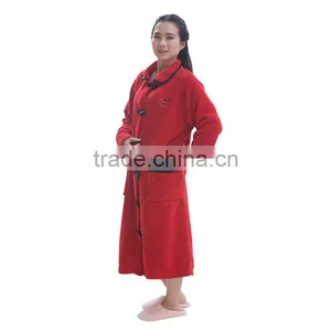 China Fashion Red Color Girl Sleepwear Bathrobe Set thumbnail-1