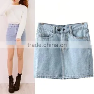 EY0611A 2015 New Fashion Women Restoring Ancient Ways of Tall Waist Jeans Skirt thumbnail-1