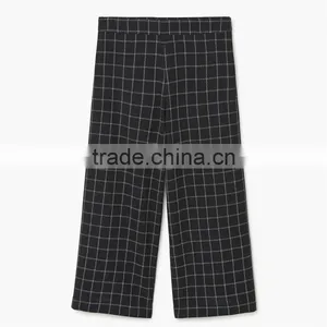 Attractive Glitzy Cropped Cutting Side Zip Cotton Womens Checkered Pants thumbnail-6