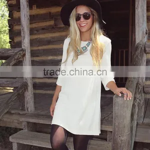Elegant Summer Women Casual Long Sleeve Dress Fashion Designs For Wholesale 2017 thumbnail-5