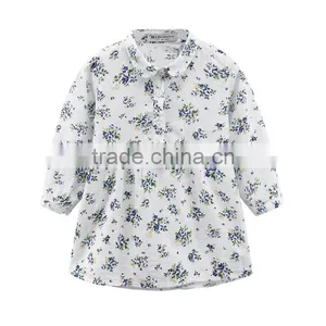 Wholesale Sweet Style Long Sleeve Flower Printing Kids Dress thumbnail-1