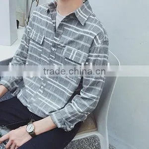 Fashion Grid Long Sleeve Shirts thumbnail-3