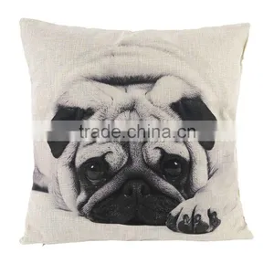 45*45CM Funny Lovely Animal Dog Pattern Office Cushion Pillow Cover Cotton Linen Decorative Pillows Pillowcases Covers 5 Types thumbnail-3