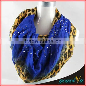 Voile Infinity Hot Stamping Leopard Scarves thumbnail-1