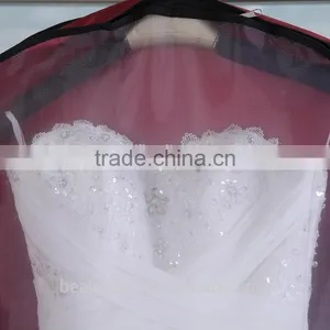China Wholesale Long Luxuriant Wedding Dress Cover Garment Bag WB04 thumbnail-5