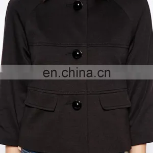 Coat Clothes Guangzhou Coat Women in Turkey Pastel Palm Black Blazer thumbnail-4