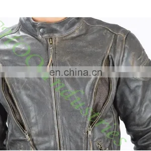 Brown Leather Motorcycle Motorbike Jacket thumbnail-5