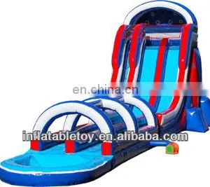 2014 New 23ft American Inflatable Slide With Slip and Pool, Inflatable Water Slide With Pool thumbnail-1