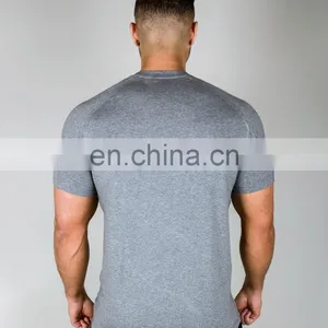 Yihao Men's Fitness Customize Wholesale High Quality Quick Dry Blank T-Shirt Sports Men Plain Muscle Top Tee Gym Men Clothing thumbnail-2