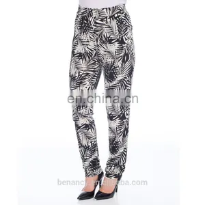 High Quality Custom Made Jogging Pants Retro Leaves Print Legging thumbnail-5