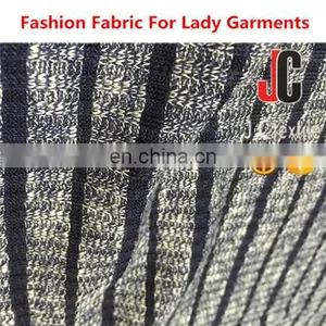 Shaoxing Knit Market T/R Melange Spandex Knit Stripe Elastic Fabric thumbnail-3