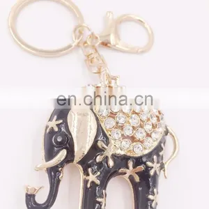 Auspicious Mini Elephant Key Chain Rings Holder Alloy Keyring Women Bag Pendant Accessories thumbnail-2
