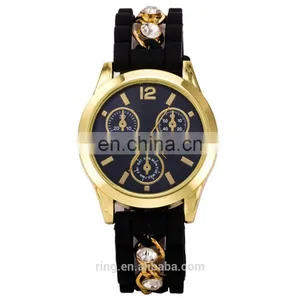 Best Sell Geneva Silicone Rubber Jelly Gel Quartz Sports Wrist Watch thumbnail-5