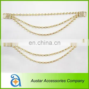 Wholesale Gold Plated Crystal Rhinestone Connectors for Bikini,jewelry Rhinestone Chain Connectors thumbnail-1