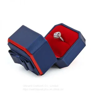 Luxury High Quality PU Leather Jewelry Earing Ring Box For Engagement Or Wedding Gift thumbnail-3