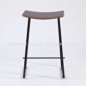 Mid Century Furniture Bar Stool With Stainless Steel Base thumbnail-2