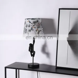 Cute Monkey Shape Resin Base Customized Modern Hotel Nightstand Desk Lamps for Bedroom thumbnail-3