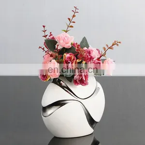 Unique Ball Shape Glazed Ceramic Table Home Decor Flower Vases Custom Crafts for Wedding Decoration thumbnail-4
