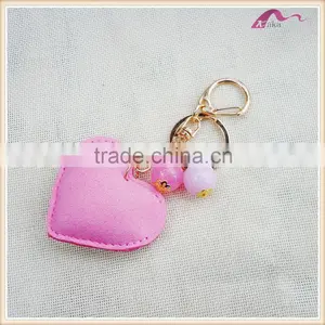 Custom Handmade Crystal Heart Leather Keychain For Gifts Quality Choice thumbnail-2