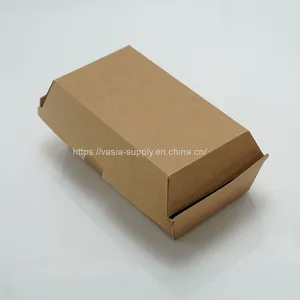 Food Grade Kraft Custom Clamshell Burger Paper Box Wholesale Price thumbnail-1