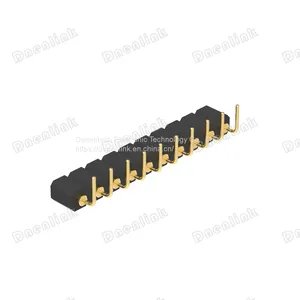 Dnenlink 3.00mm Pitch Single Row H4.0mm Plane Contact Right Angle Female Header DIP Type PogoPin Header With Peg thumbnail-2