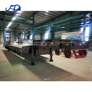 3 Axles 60ton 80 Ton 4 Axle 8 Lines 120ton Mechanical Suspension Low Bed Boy Semi Trailer thumbnail-3