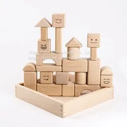 Square Wooden Cylinder Building Blocks Stacking Toy thumbnail-2